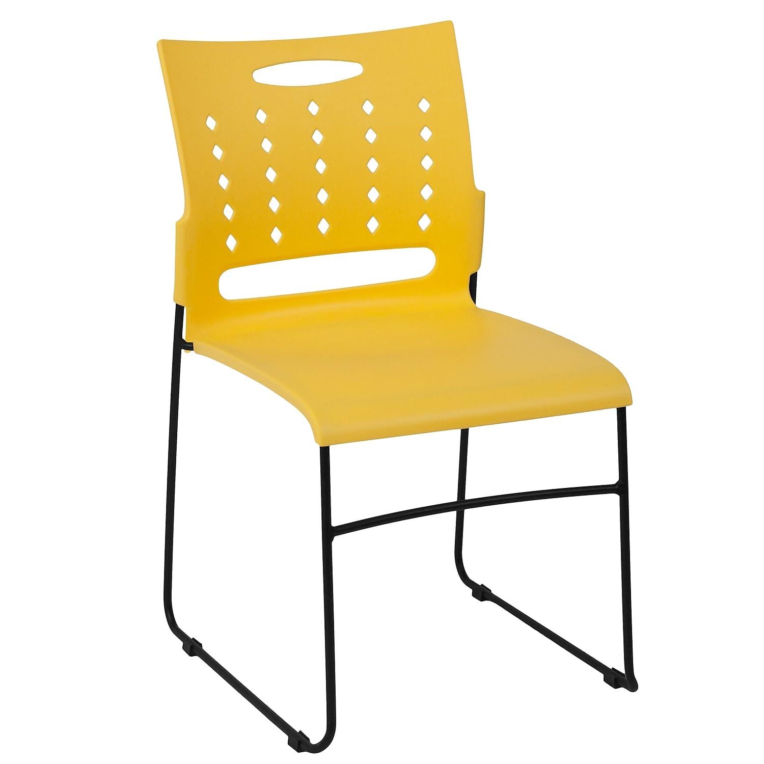 Flash Furniture 881 lb. Capacity Sled Base Stack Chair with Carry Handle and Air-Vent Back
