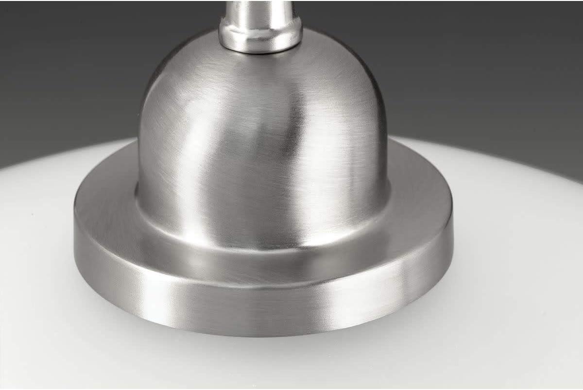 Progress Lighting, Classic Collection, 1-Light Pendant, Brushed Nickel, Etched Glass Shade