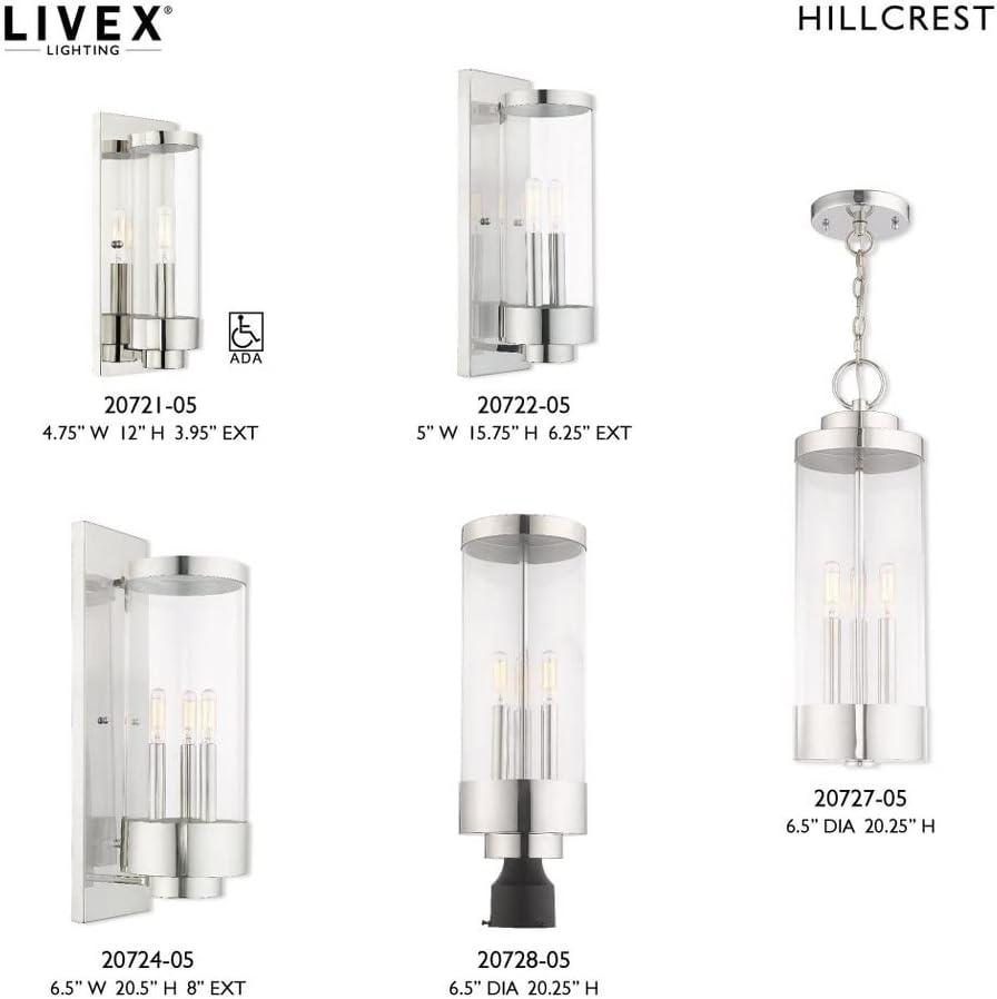 Livex Lighting Hillcrest 1 - Light Wall Light in  Polished Chrome