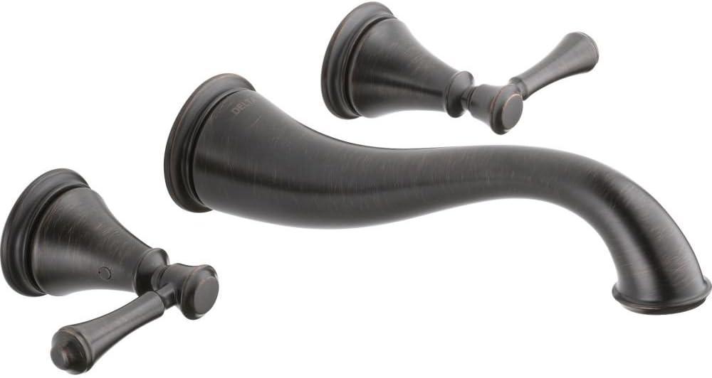 Elegant Venetian Bronze Wall-Mounted Widespread Bathroom Faucet