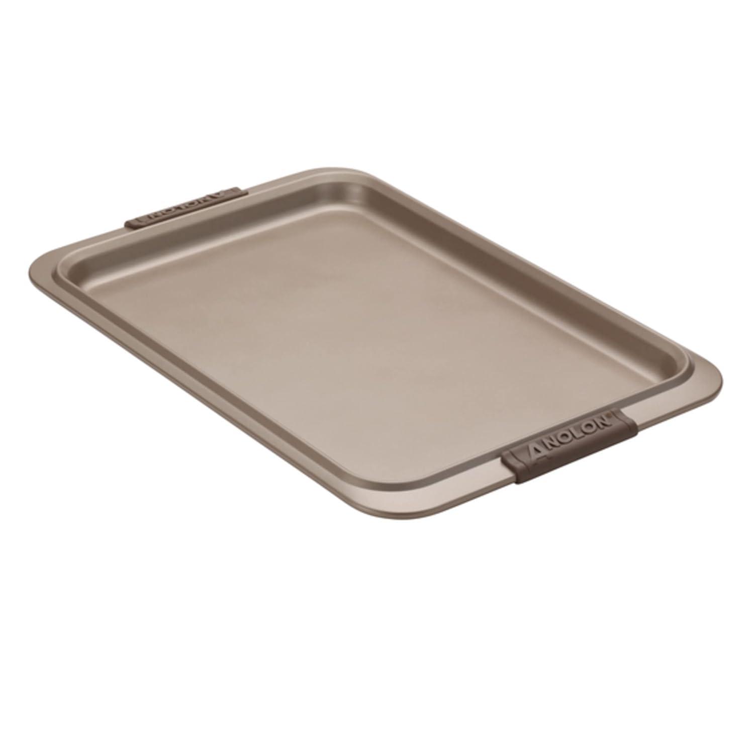 Anolon Anolon Advanced Bakeware Nonstick Cookie Sheet Pans / Baking Set, 2-Piece, Bronze with Silicone Grips