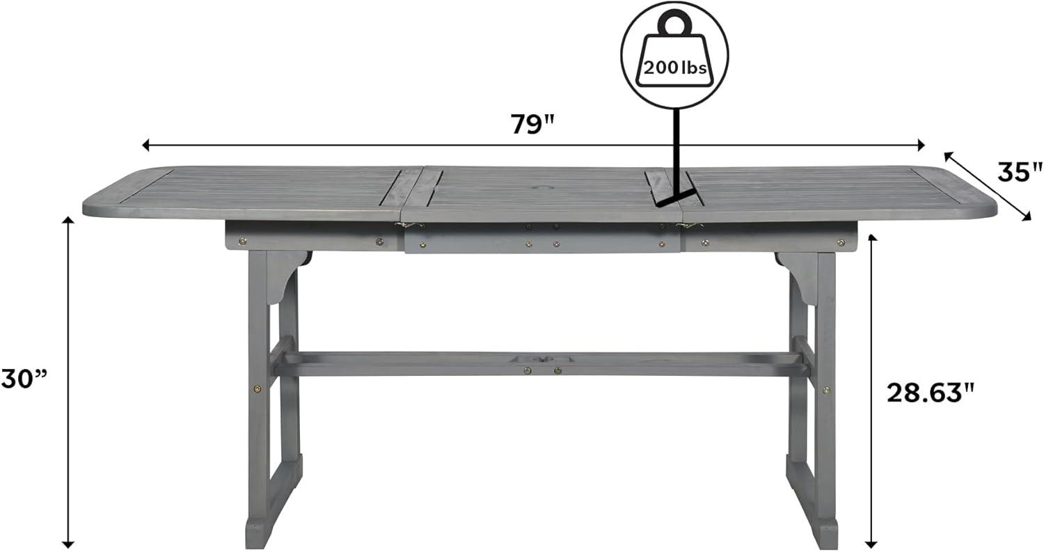 NicBex Outdoor Dining Table Modern Patio Slat-Top Acacia Wood Butterfly Table for Garden,Backyard