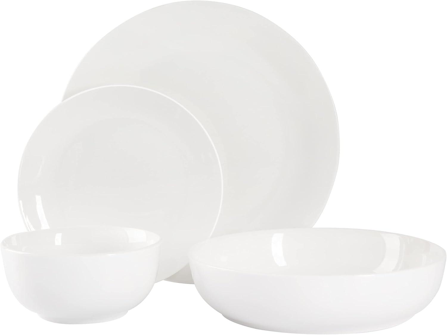 16pc Ceramic Gracious Dining Dinnerware Set White - Gibson Home