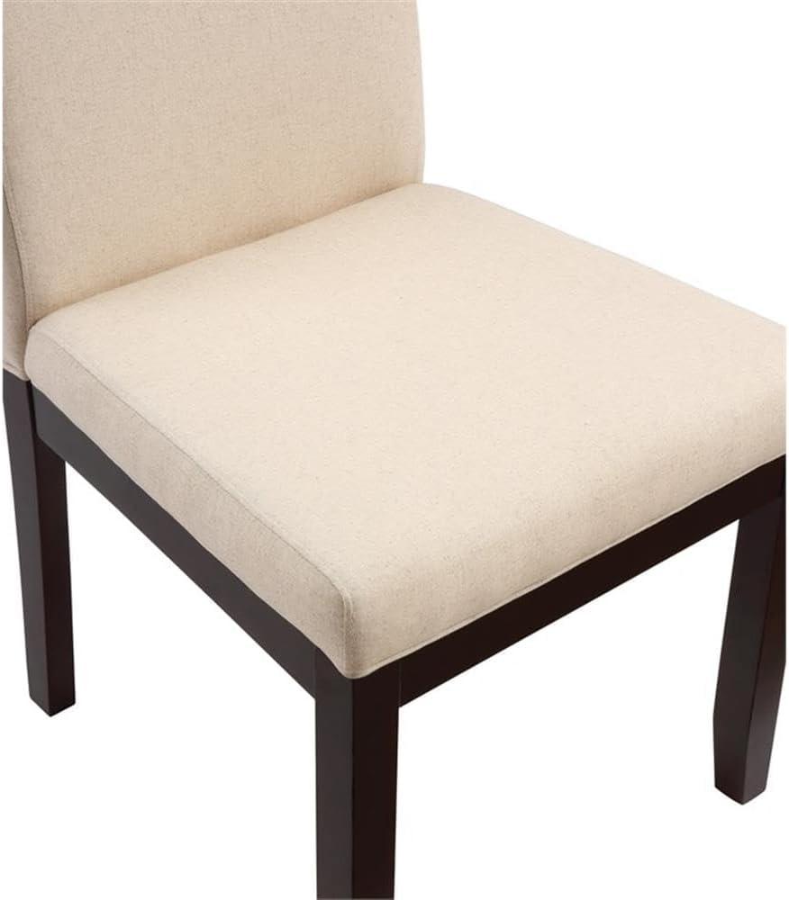 Dakota Parsons Chair Linen - OSP Home Furnishings: Classic Upholstered, Espresso Wood Legs, Easy Clean
