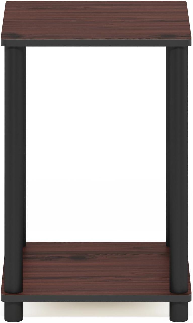 Furinno Turn-N-Tube Haydn Engineered Wood End Table in Dark Cherry/Black