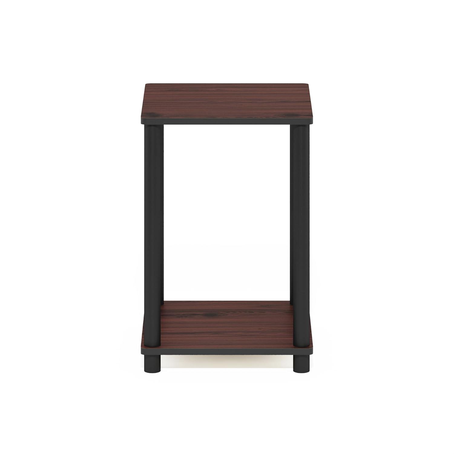 Furinno Turn-N-Tube Haydn Engineered Wood End Table in Dark Cherry/Black