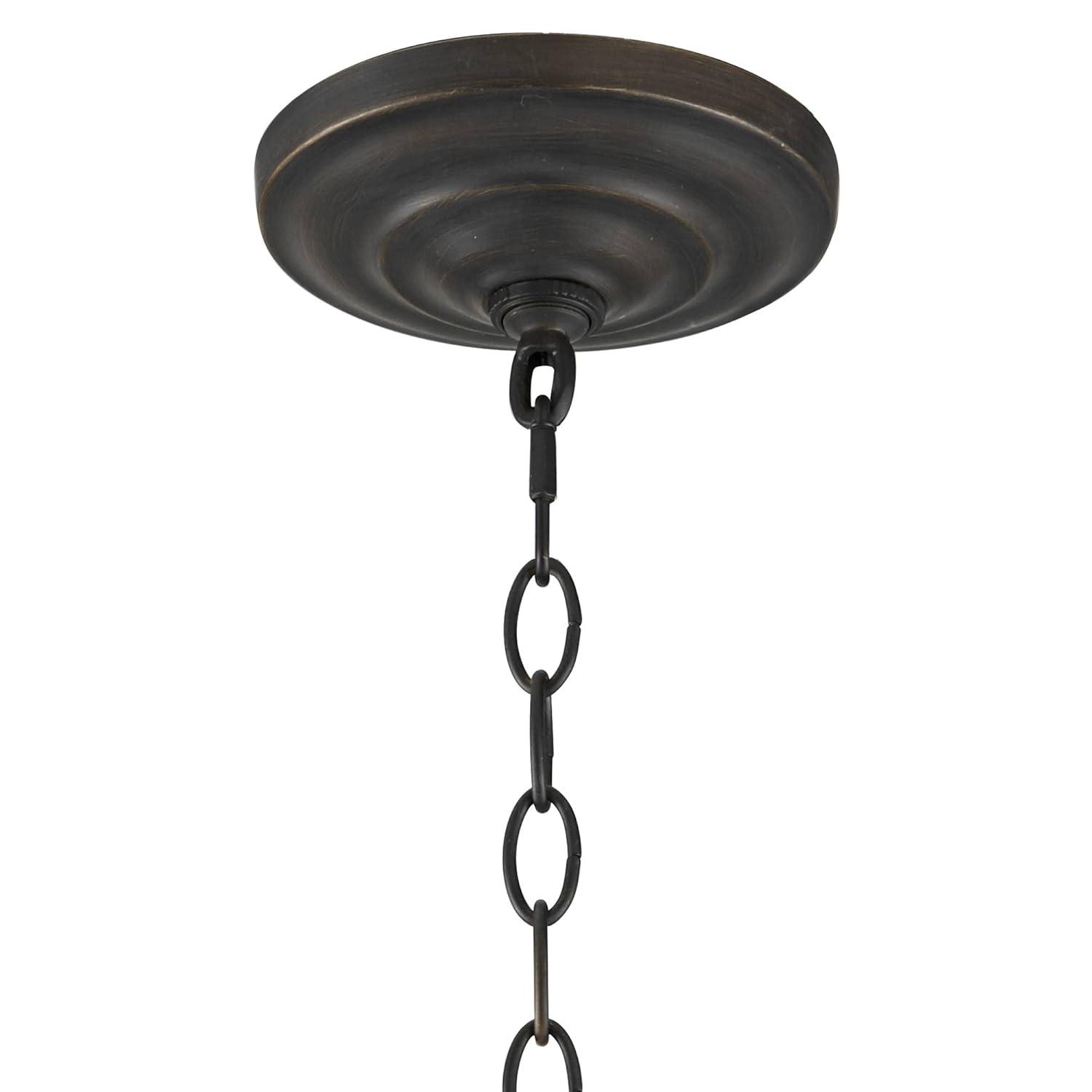 Franklin Iron Works Heritage Bronze Linear Pendant Chandelier 29 3/4" Wide Farmhouse Rustic Glass Shade 8-Light Fixture for Dining Room Kitchen Island
