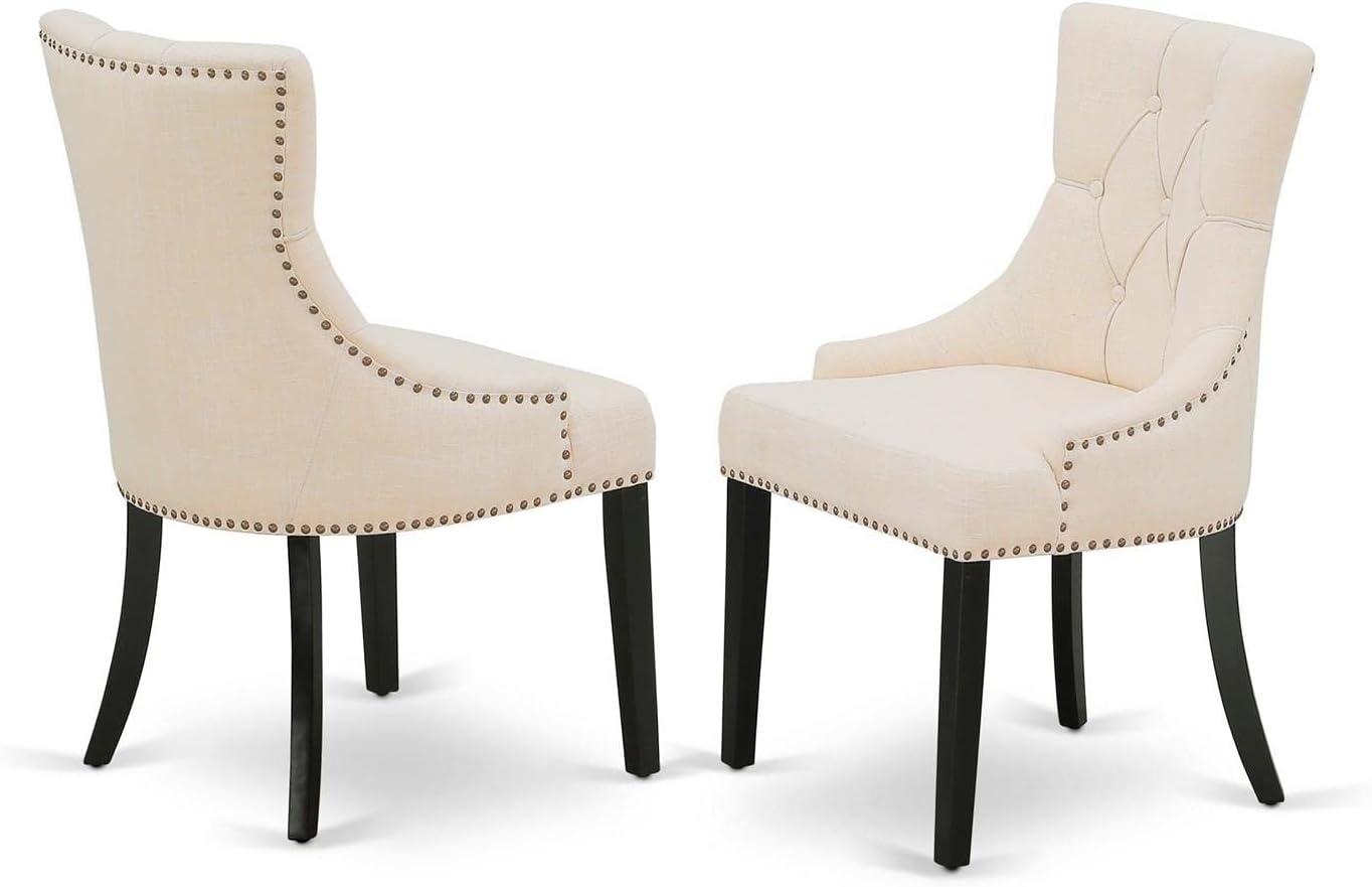East West Furniture Dublin 3-piece Wood Dining Set in Black/Light Beige