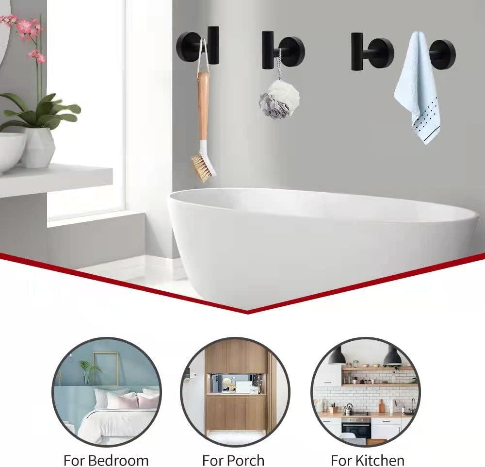 5/10/20pcs Bathroom Hardware Set, Including 16" Hand Towel Bars, Toilet Paper Holders, Towel Rings, Robe Towel Hooks (10pcs 16" Black)
