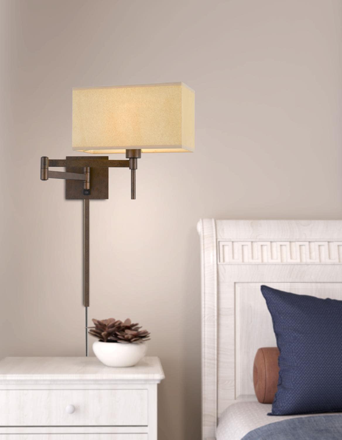 Cal Lighting WL-2930-RU Transitional One Light Swing Arm Wall Lamp from Robson Collection in Bronze/Dark Finish, 26.00 inches