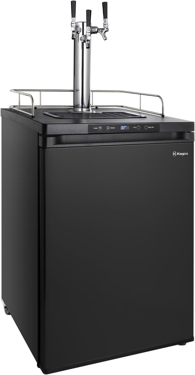 Kegco Kegco 5.6 Cubic Feet Triple Tap Freestanding Kegerator with Adjustable Temperature