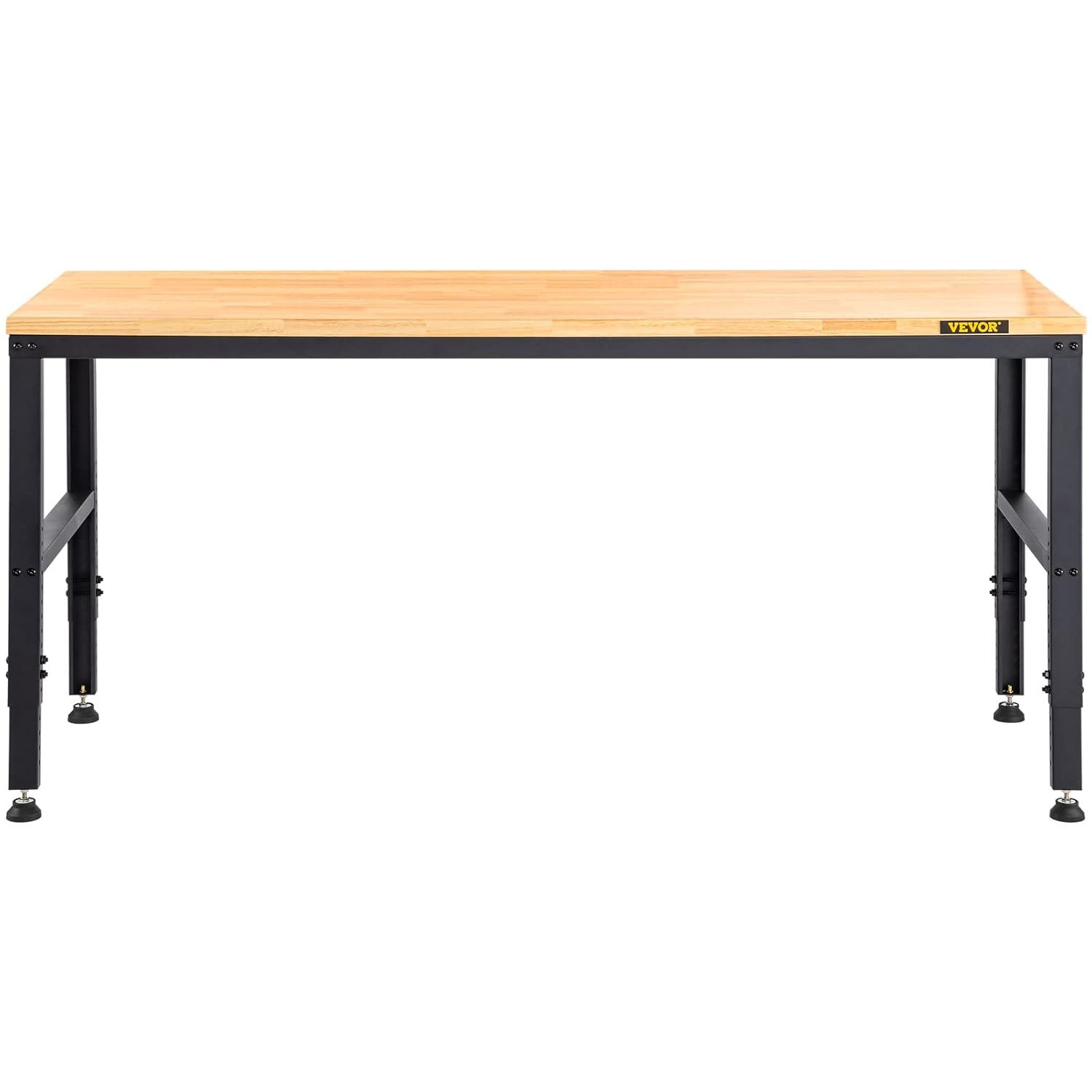 VEVOR 48'' W Wood Top Height-Adjustable Workbench