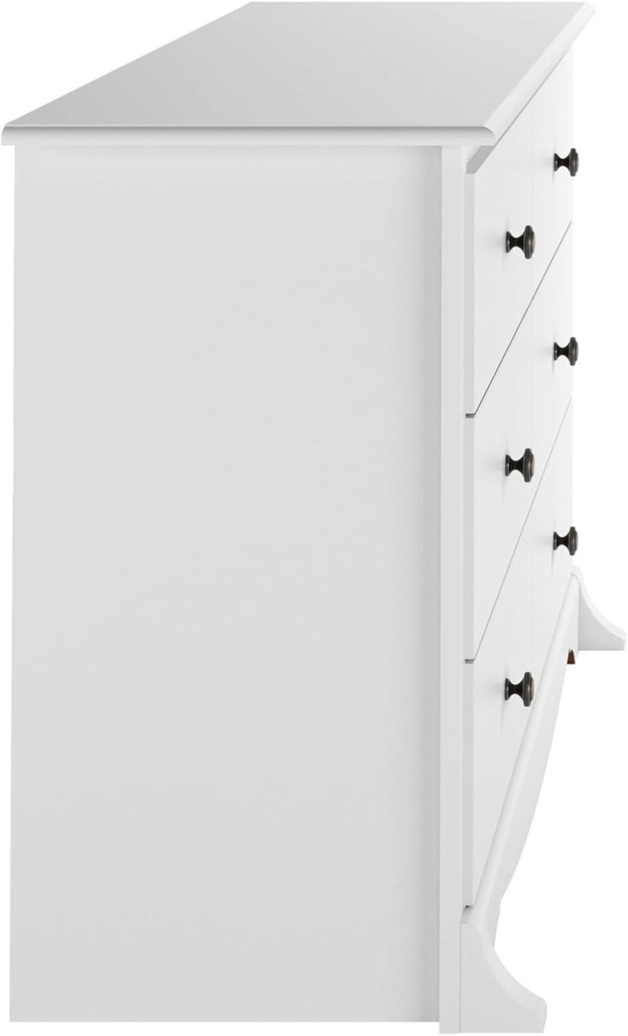 Prepac Monterey Dresser White: 6-Drawer Storage, Wood Composite, Bedroom Furniture, 29"H x 48"W