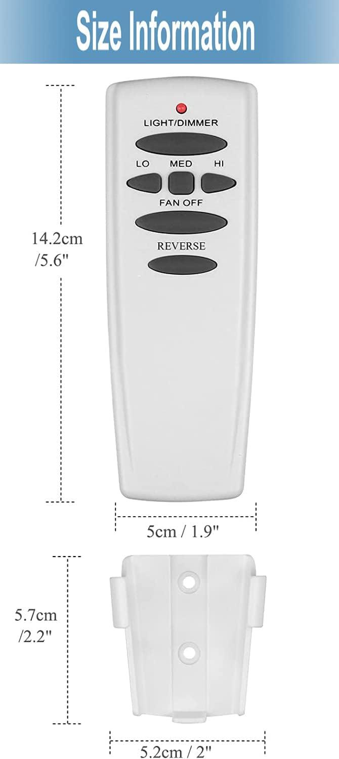 White 4-Button Ceiling Fan Remote Control with Reverse Function