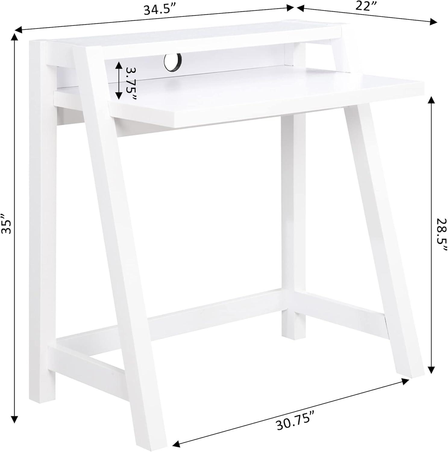 Convenience Concepts Newport 35 inches Tall Lilly 2-Tier Desk, White