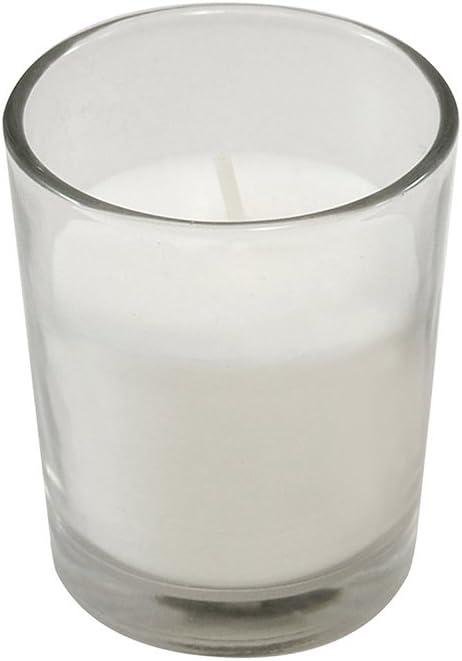 Elegant 10'' White Scented Votive Candles in Clear Glass Set of 12