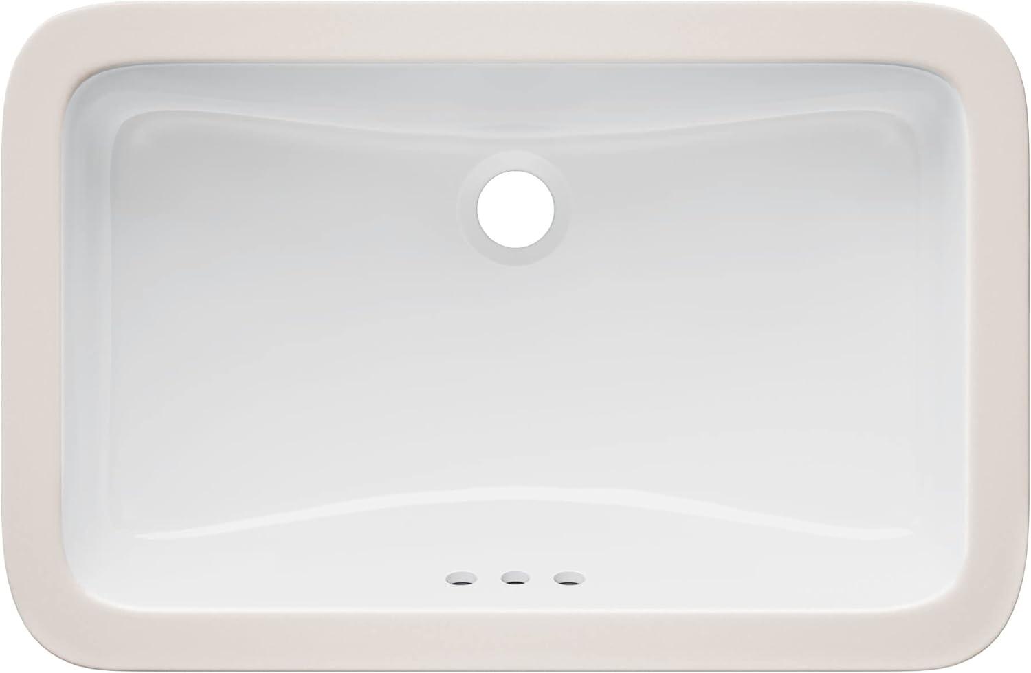 Vanessa Jane Elegant White Ceramic Undermount Bathroom Sink