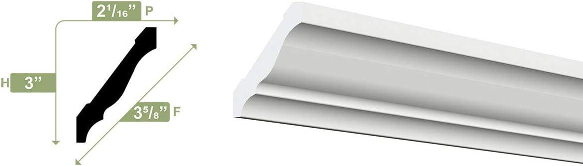 3'' H x 96'' W x 2.125'' D Plastic Crown