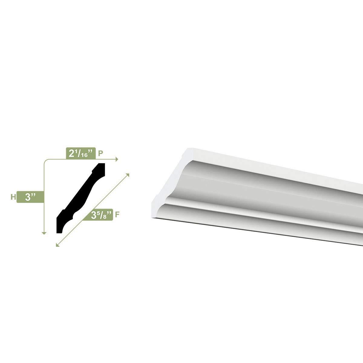 3'' H x 96'' W x 2.125'' D Plastic Crown