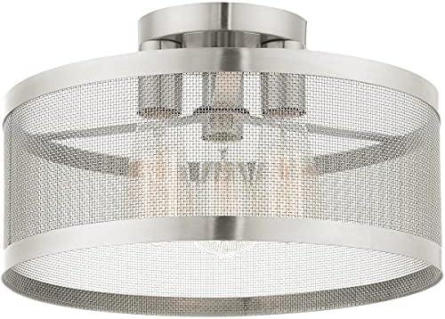 Livex Lighting Industro 3 - Light Semi-Flush Mount in  Brushed Nickel