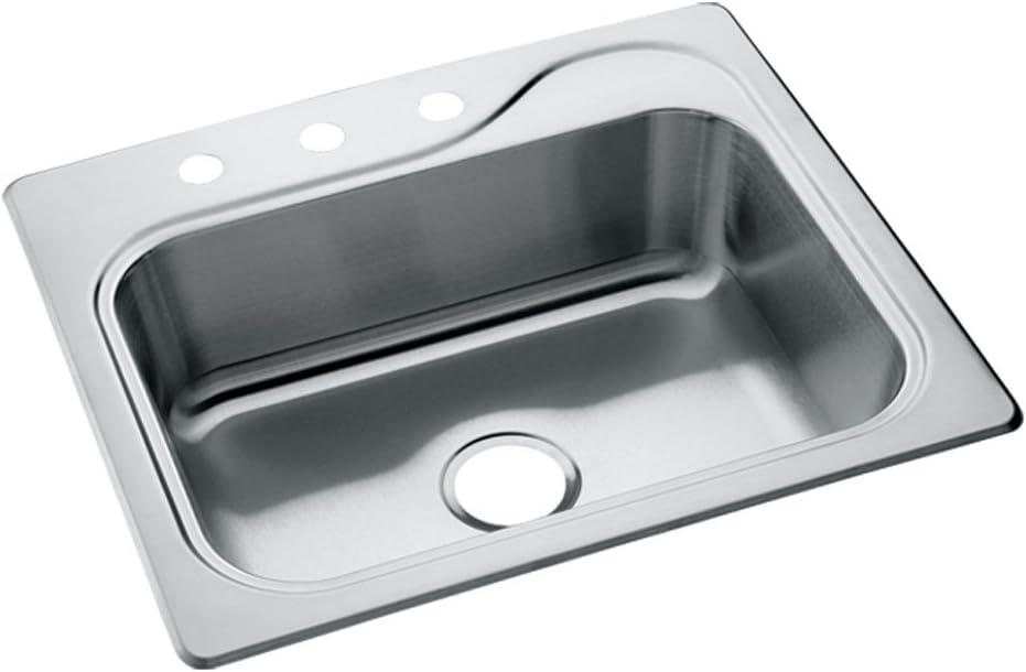 Southhaven 25'' L Drop-In Single Bowl Stainless Steel Kitchen Sink