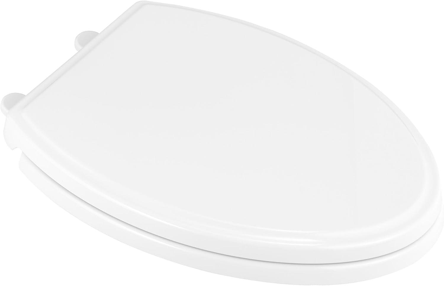 White Polypropylene Elongated Slow-Close Toilet Seat