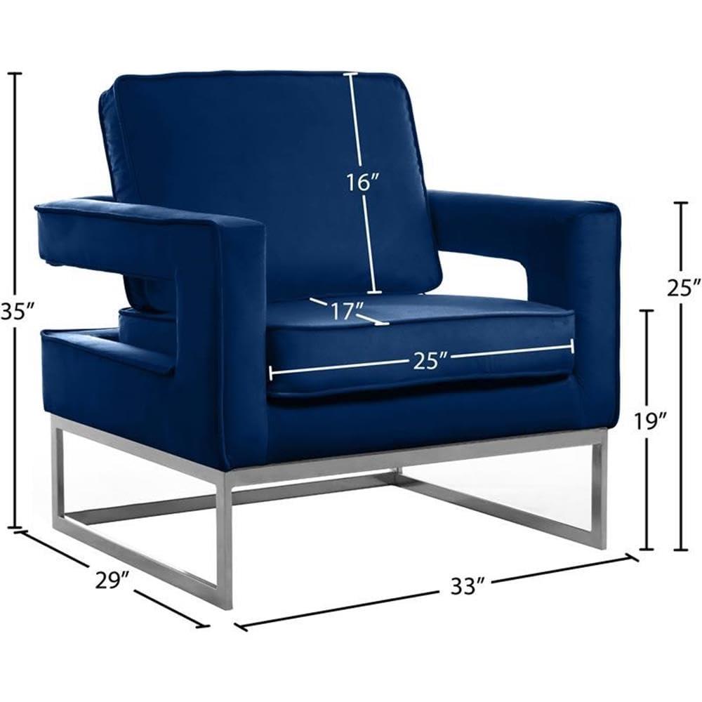 Meridian Furniture Noah Navy Velvet Accent Chair