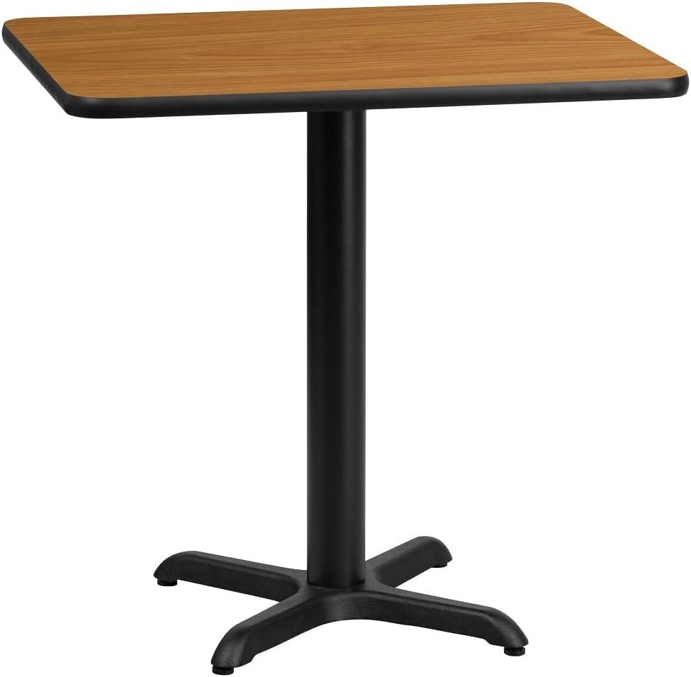 Flash Furniture 24'' x 30'' Rectangular Natural Laminate Table Top with 22'' x 22'' Table Height Base