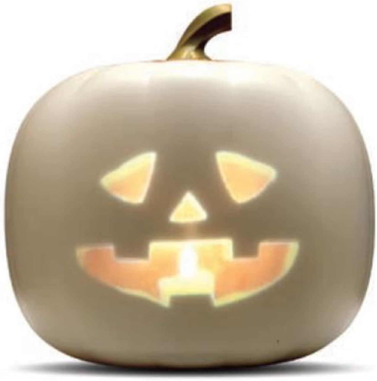 Jabberin Jack XL Talking Animated White Pumpkin with Built in Projector & Speaker Plug'n Play