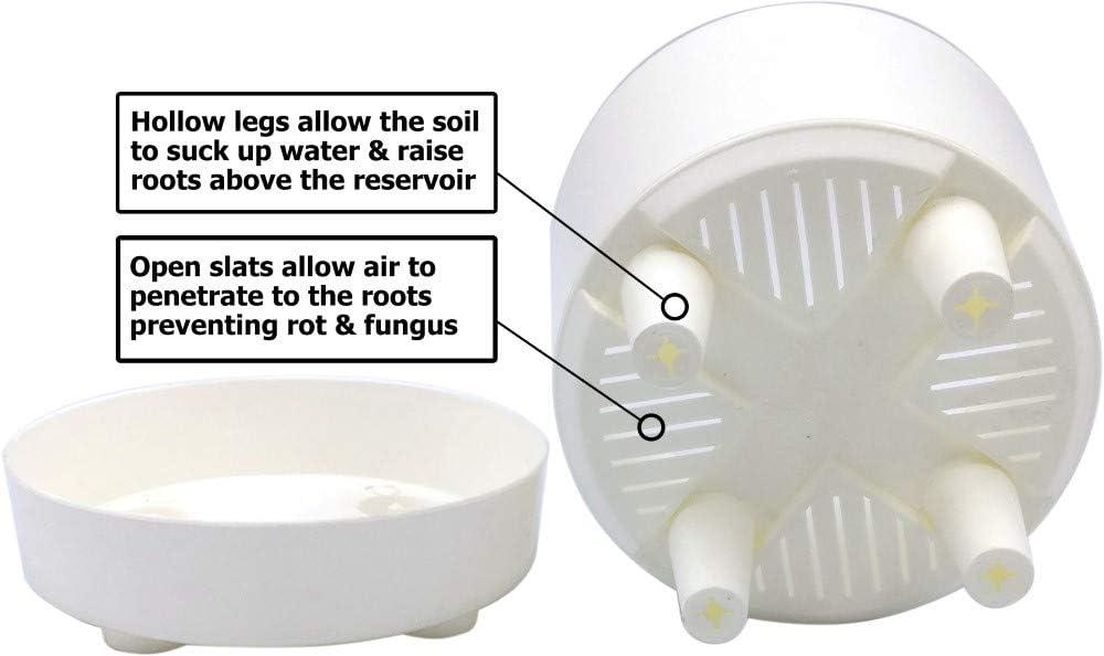 White 8" Round Self-Watering Indoor/Outdoor Plant Pot Set