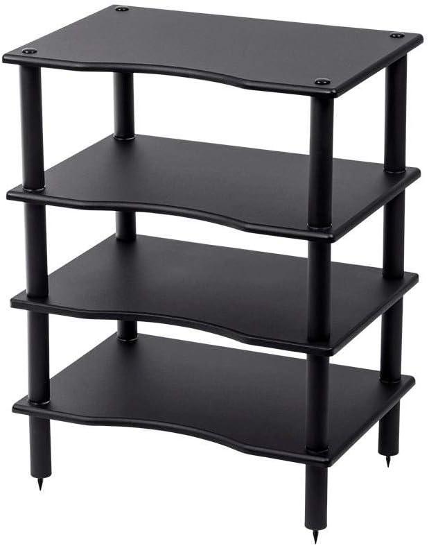 Monolith 4 Tier/Shelf Audio Stand - Black | Open Air Storage, Modular Design, Sturdy, Compatible With Bose, Polk, Sony, Yamaha, Pioneer and others