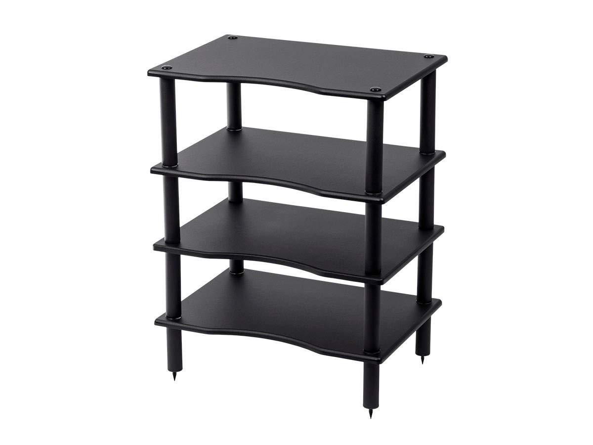 Monolith 4 Tier/Shelf Audio Stand - Black | Open Air Storage, Modular Design, Sturdy, Compatible With Bose, Polk, Sony, Yamaha, Pioneer and others