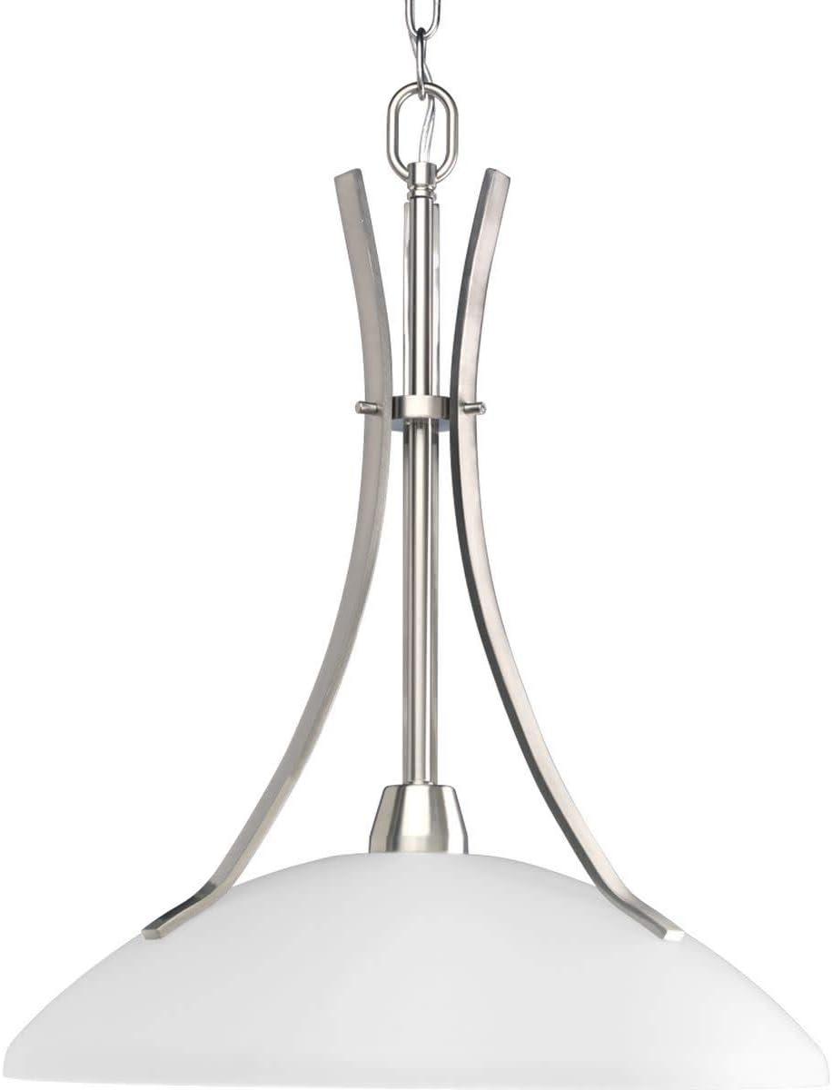 Wisten Brushed Nickel Pendant with Etched Glass Shade