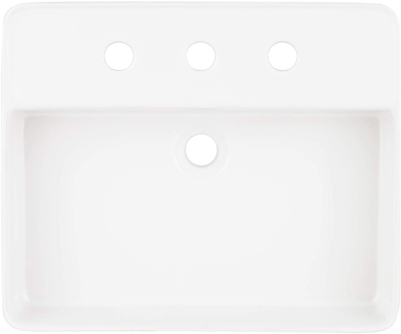 Signature Hardware 447958 Hibiscus Rectangular Fireclay Vessel Sink Single Hole