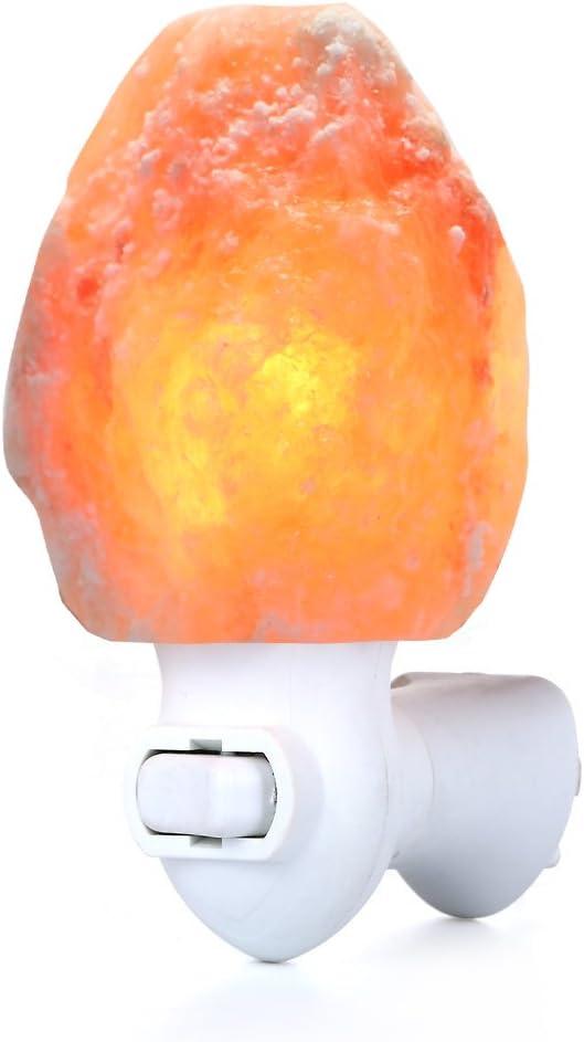 Betus Natural Crystal Himalayan Salt Wall Lamp - Air Purifying Night Light - 360° Rotatable Plug 7W Bulb - Cylindrical