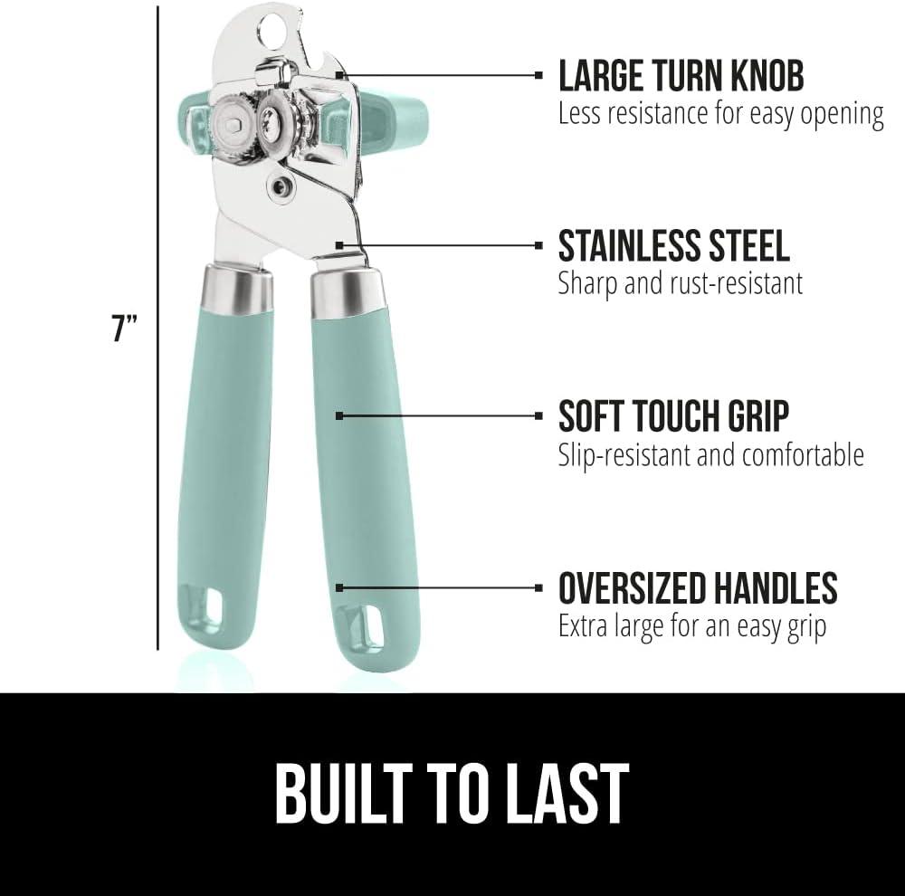 Mint Stainless Steel Manual Can Opener with Soft Touch Handle