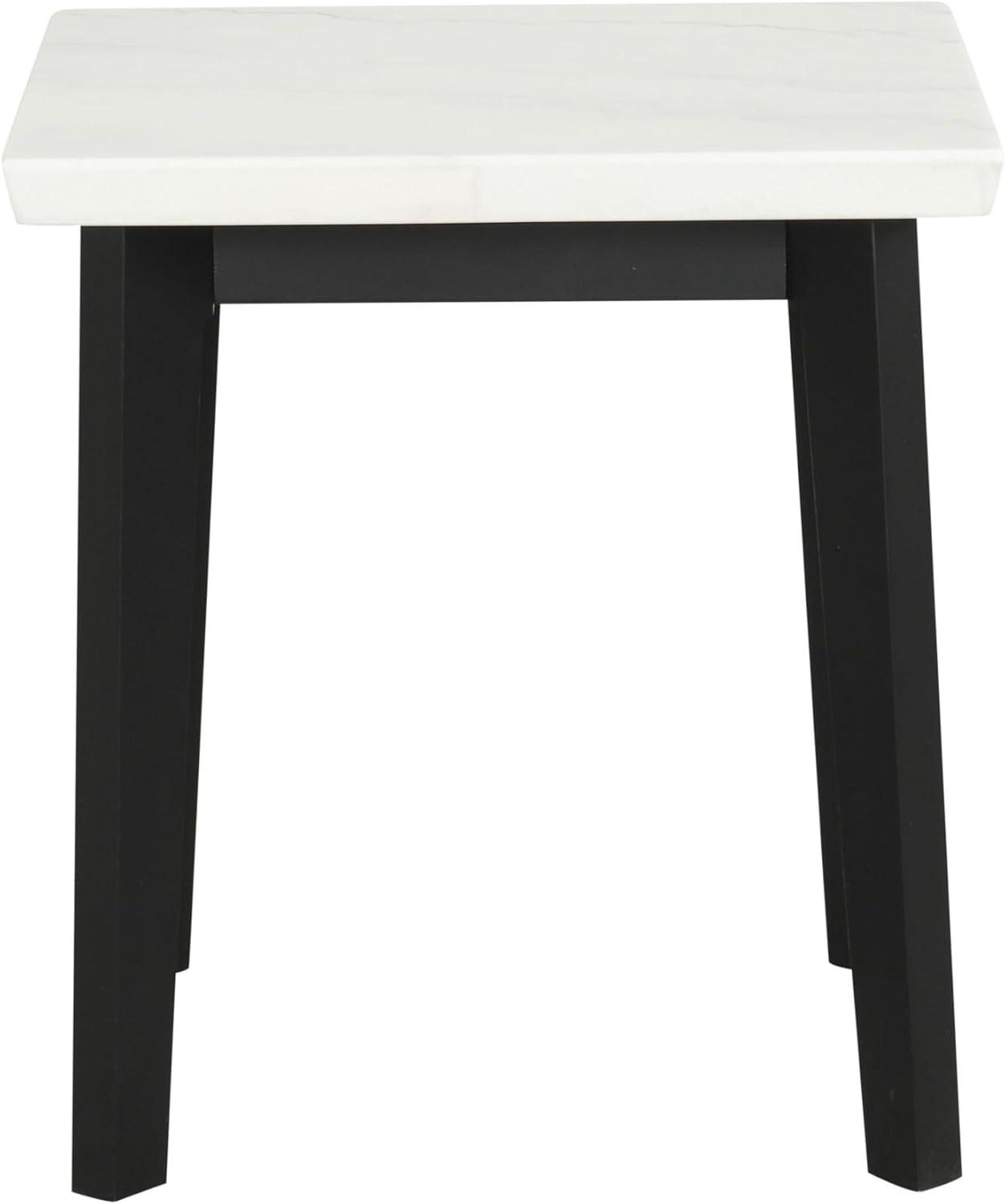 Furniture of America Dorth Marble Top Square Coffee Table, White and Black