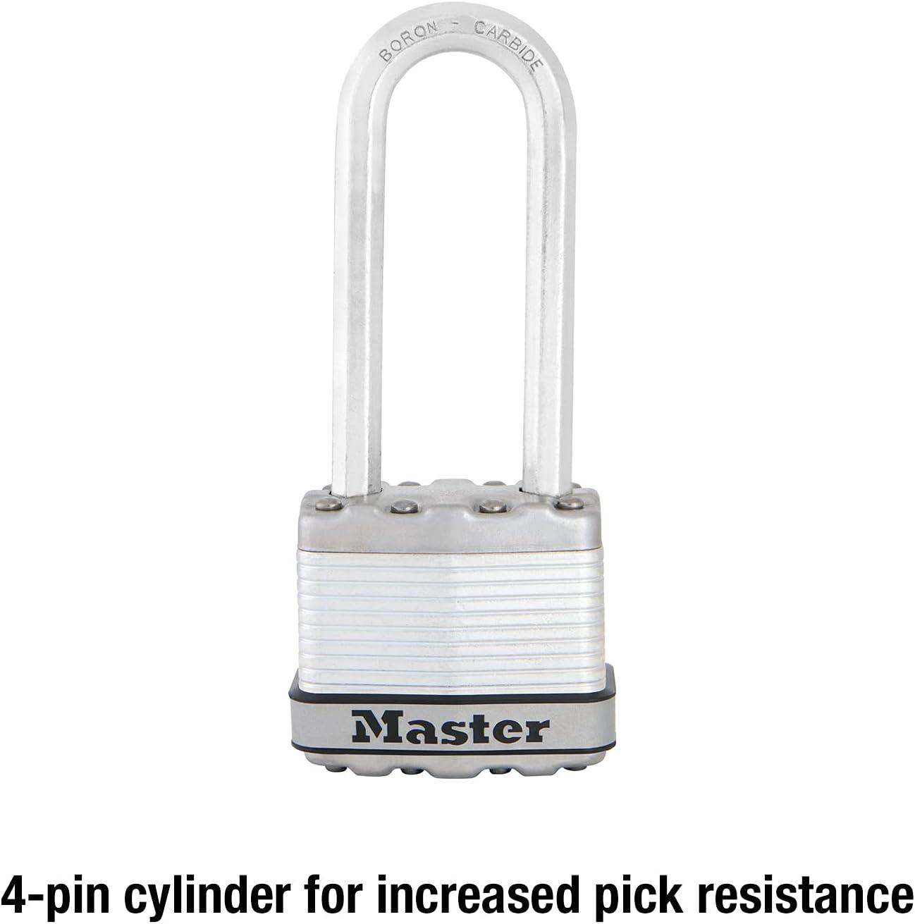 Master Lock 1-9/16" H x 11/16" W x 1-3/4" L Laminated Steel Dual Ball Bearing Locking Padlock