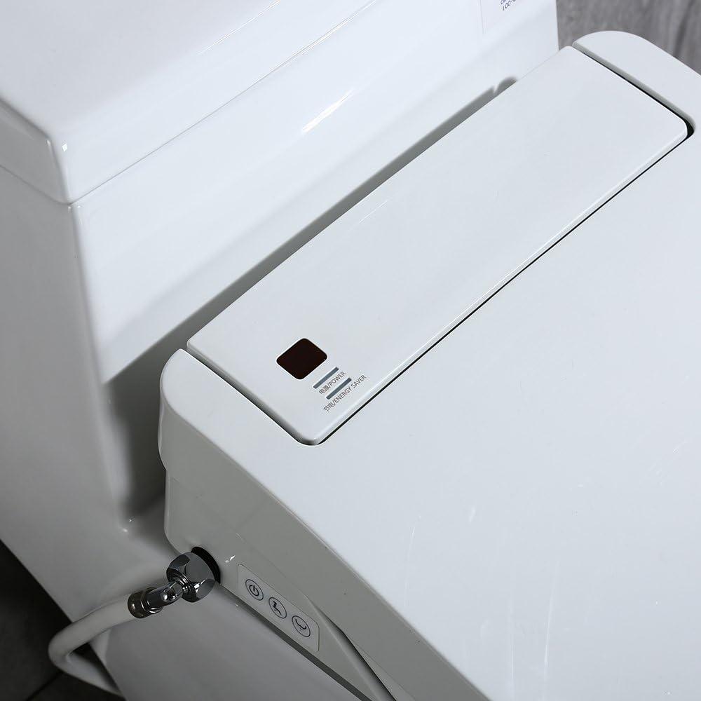 WOODBRIDGE Luxury, Elongated One Piece Advanced Bidet, Smart Toilet Seat with Temperature Controlled Wash Functions and Air Dryer, T-0008, 31 x 18 x 28 inches, Toilet & Bidet
