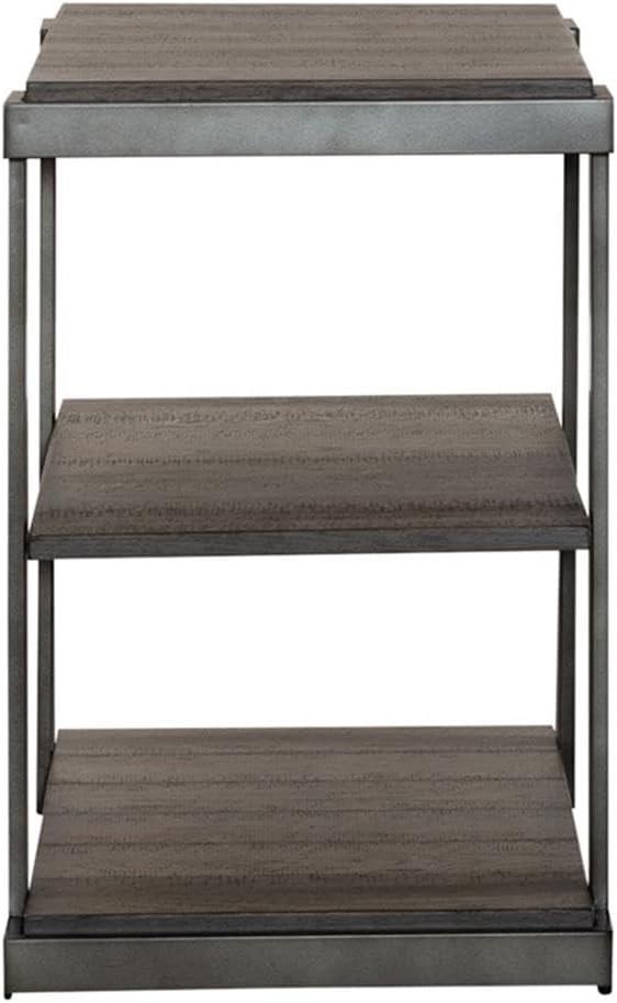 Modern View Medium Gray Tiered End Table