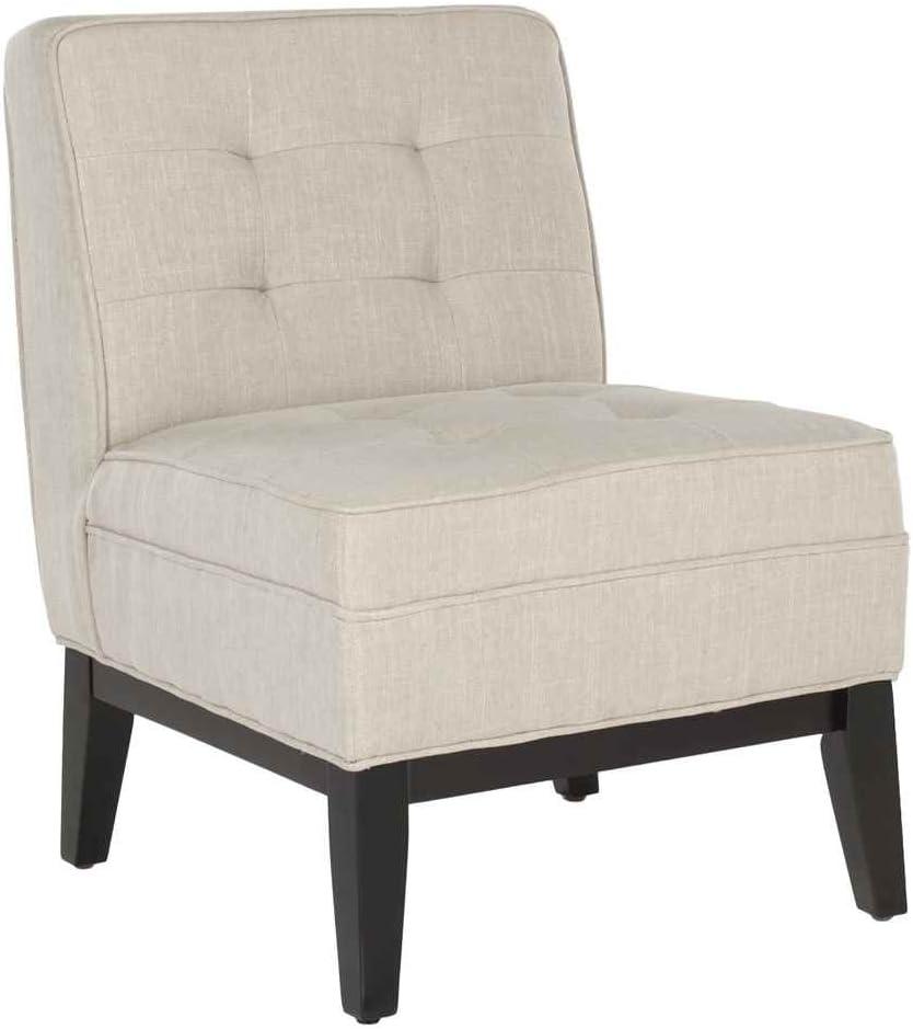 Angel Tufted Armless Club Chair - Beige - Safavieh