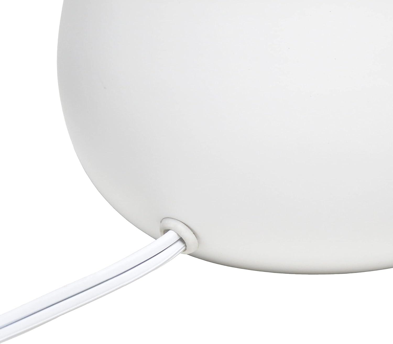14" Tall Modern Contemporary Two-Tone Metallic Bedside 4 Settings Touch Table Desk Lamp White - Simple Designs: ETL Listed, Cotton Shade