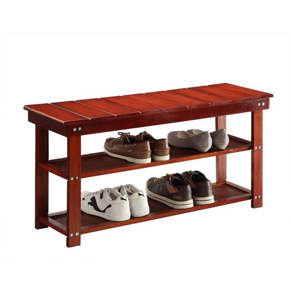 Utility Mudroom Bench, Cherry - 35 x 17 x 11.87 in.