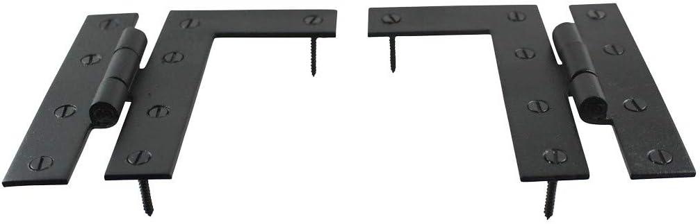 Pair Flush H-L Wrought Iron Cabinet Hinge Surface Mount Hinge