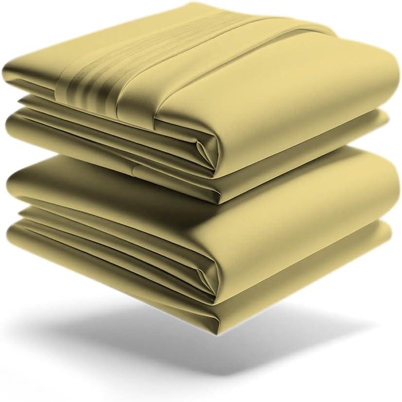 Mezzati Luxury 1800 Prestige Soft and Comfortable Collection Bed Sheets Set Twin Striped Gray