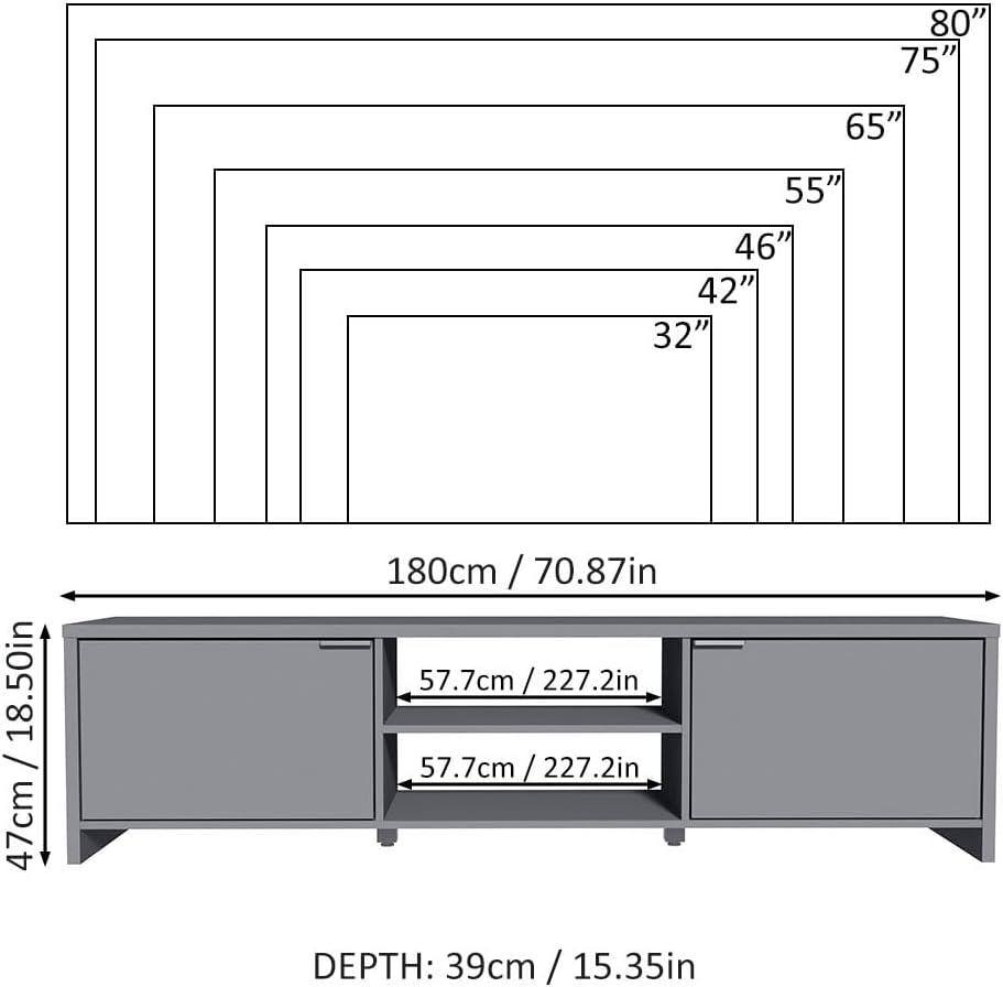 Ebern Designs TV Stand Large Media Console with Cable Management for 65, 75 Inch Media Storage Gaming Living Room Entertainment Center Modern Wooden Television Cabinet