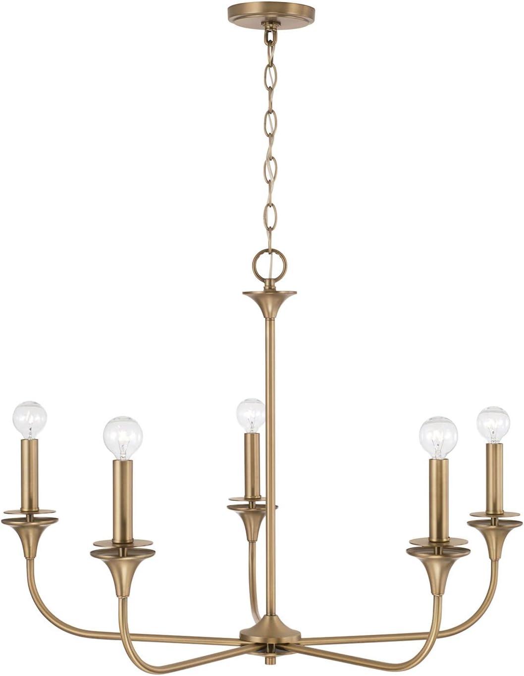 Capital Lighting 448951 Presley 5 Light 31" Wide Candle Style Chandelier - Brass