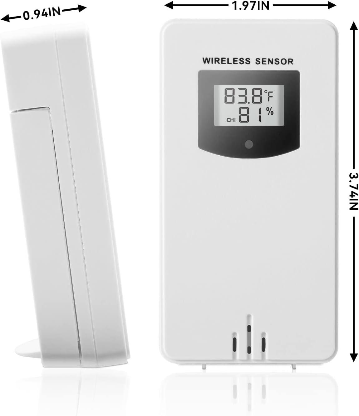 Weather Station Indoor Outdoor Thermometer Wireless Remote Sensor, Home Weather Station Temperature Humidity Monitor