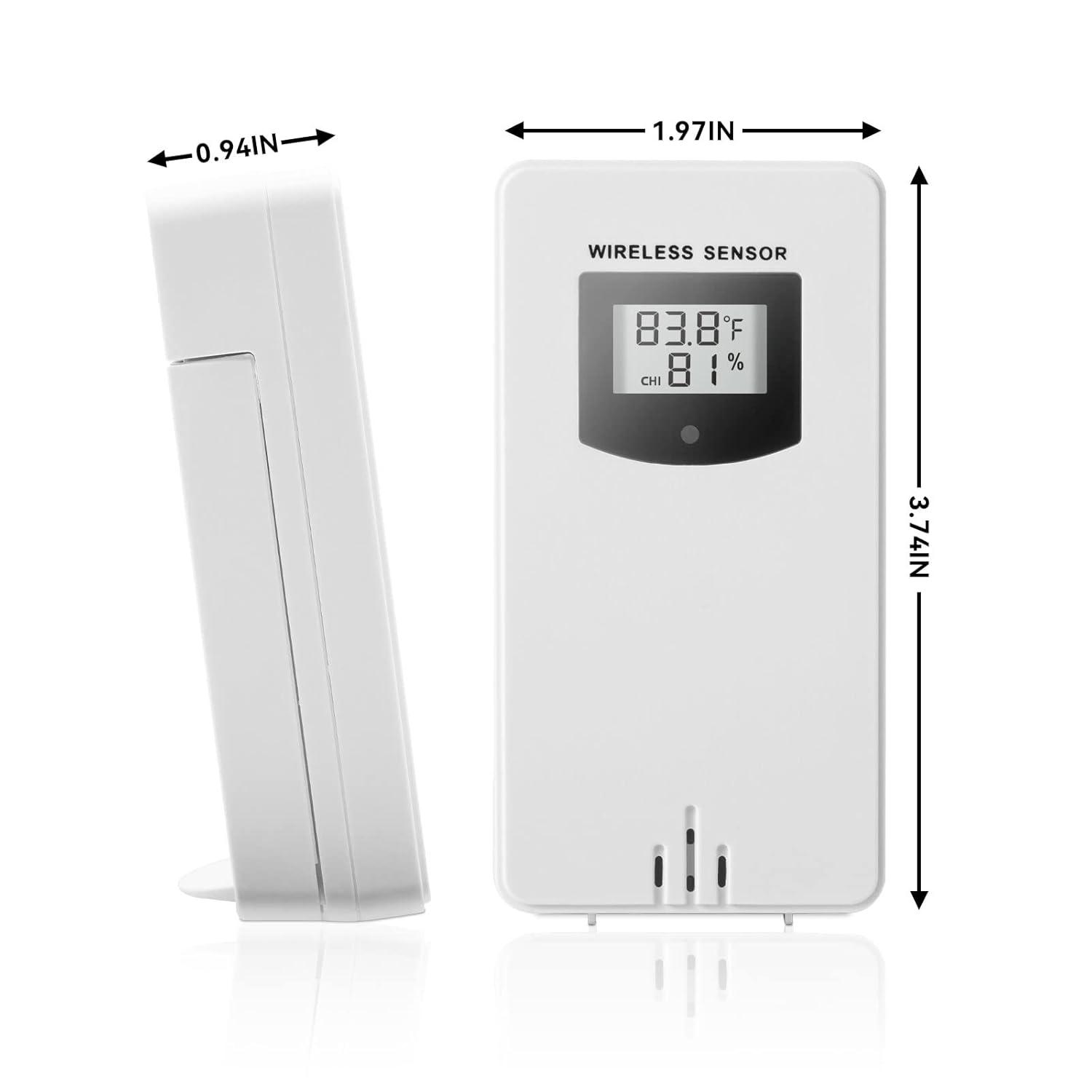 Weather Station Indoor Outdoor Thermometer Wireless Remote Sensor, Home Weather Station Temperature Humidity Monitor