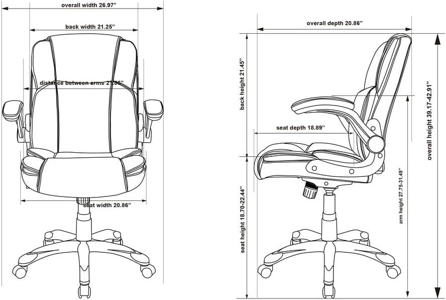 TJUNBOLIFE LYS Soho Flip Armrest Mid-back Leather Chair